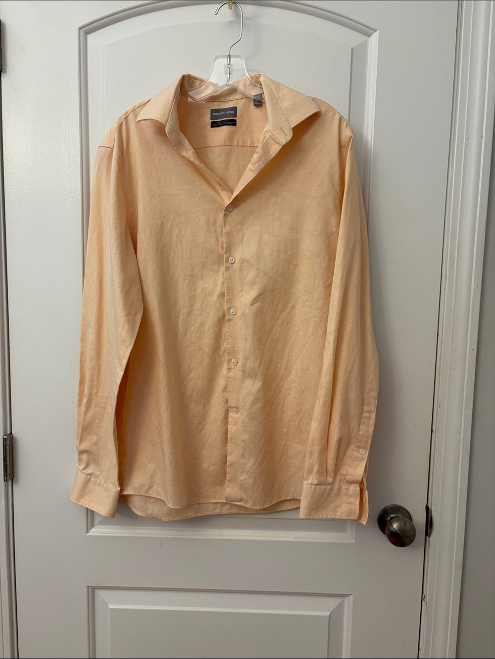 Michael Kors Peach Long-Sleeve Dress Shirt L 34/35